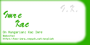 imre kac business card